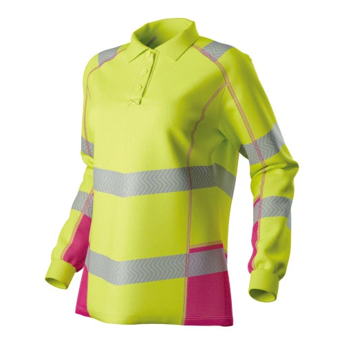 Camisa POLO L/S de dois tons para mulheres HI-VIS