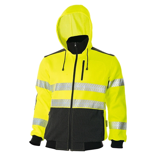 HI-VIS jaqueta de lã de dois tons com capuz