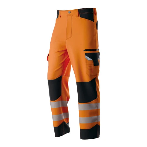 HI-VIS calças de trabalho elásticas de dois tons