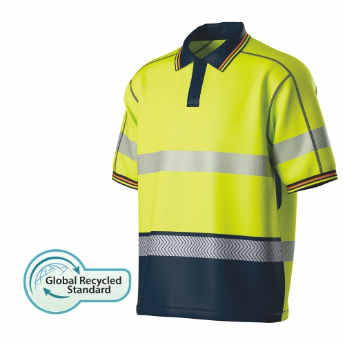 HI-VIS Reciclado Dois-Tone S/S Polo-SHIRT