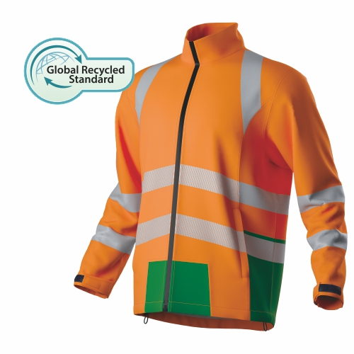 Jaqueta Softshell de alto desempenho reciclada HI-VIS