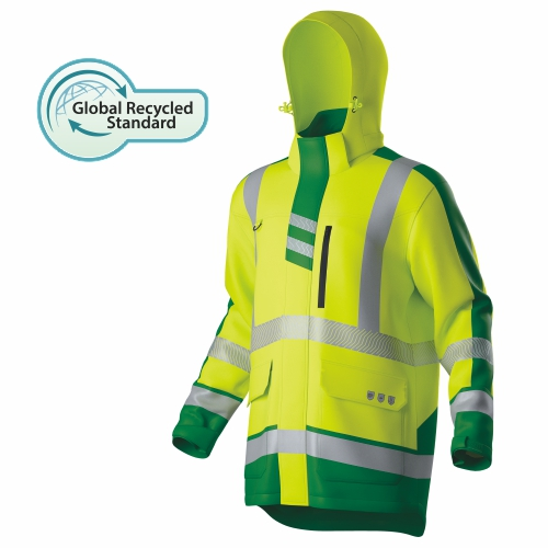 HI-VIS reciclado 2IN1 Oxford à prova d'água Parka com forro acolchoado